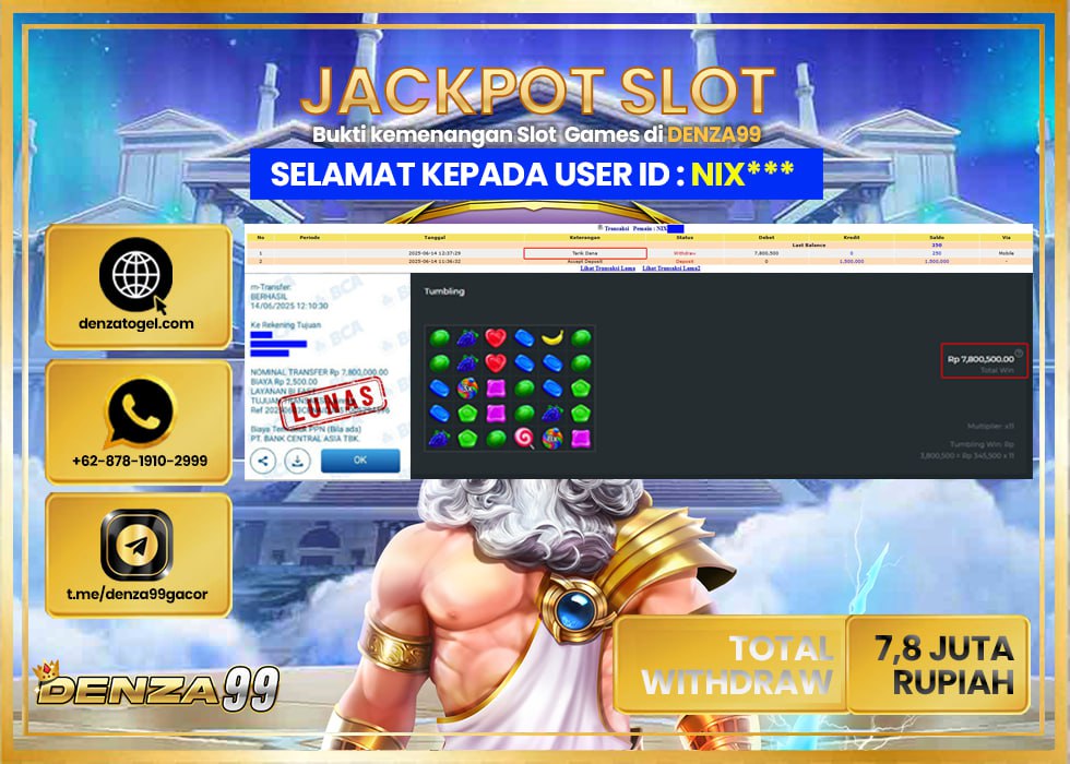 DENZA99 JACKPOT SWEET BONANZA Rp.7.800.000.,- LUNAS